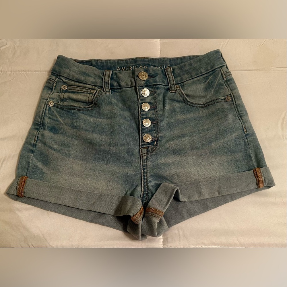 American Eagle Outfitters Curvie Hi-Rise Shortie Jean Shorts